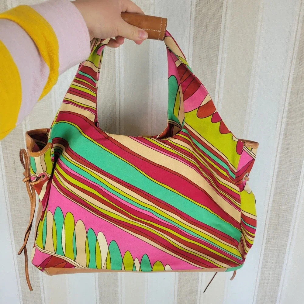 Kate Spade Multicolored Geometric Tote Bag Shoulder Purse Vintage